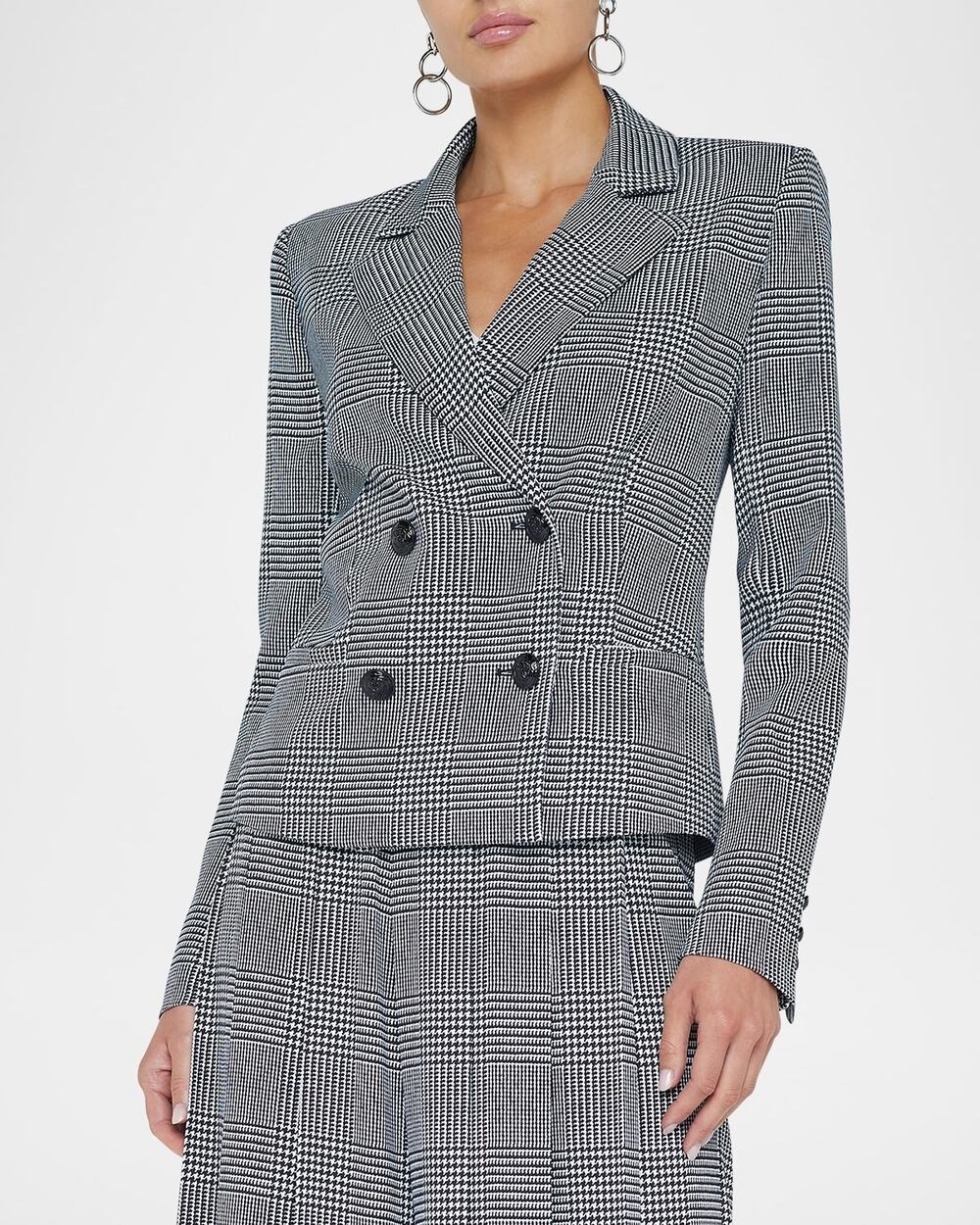 L'AGENCE Atmore Houndstooth Double Breasted Blazer
